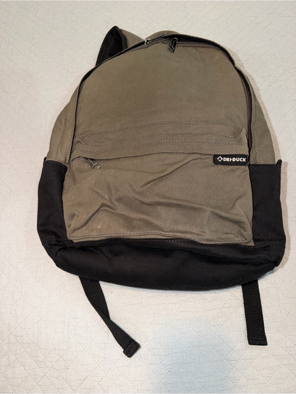 DRI DUCK Backpack Olive Green Black Canvas Laptop School Work Travel Bag